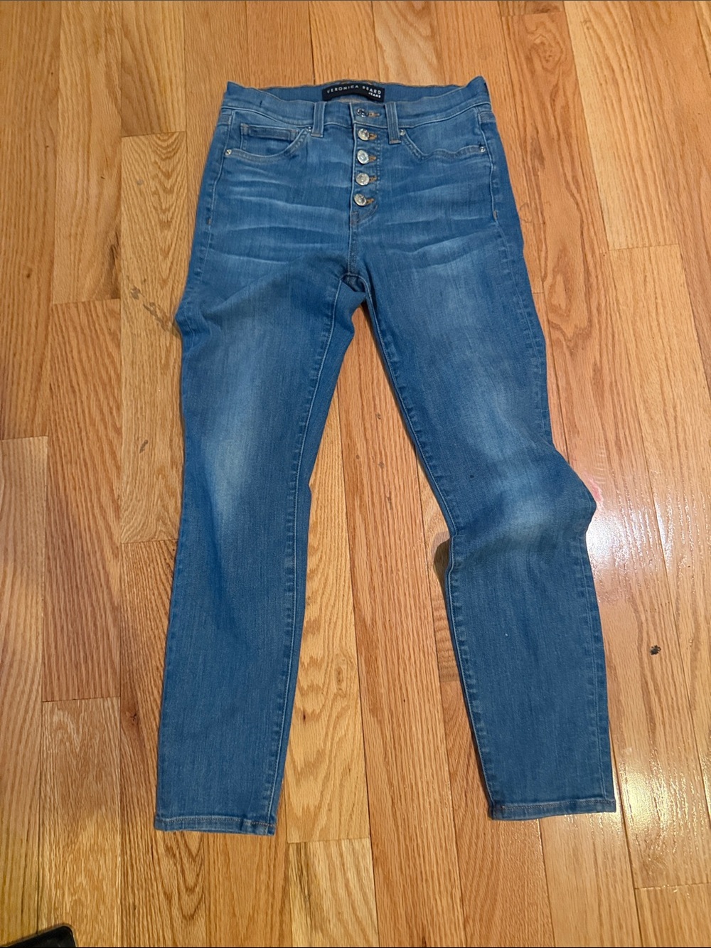 Veronica Beard High-Rise Button-Fly Skinny Jeans - Blue